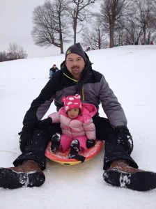 Sledding with Daddy!